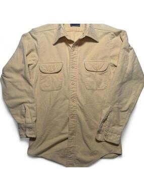 Vintage Career Club Yellow Fleece Button Down Shirt Overshirt Men S